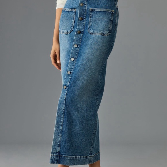Pilcro Denim Button-Front Midi Skirt, Size 12 - Picture 10 of 13